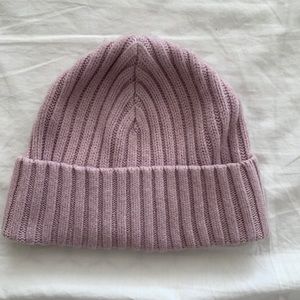 Very soft pale pink beanie hat